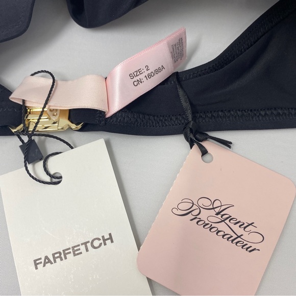 Agent Provocateur Hatty Black Bikini Set AP2 Small NWT - Picture 11 of 12